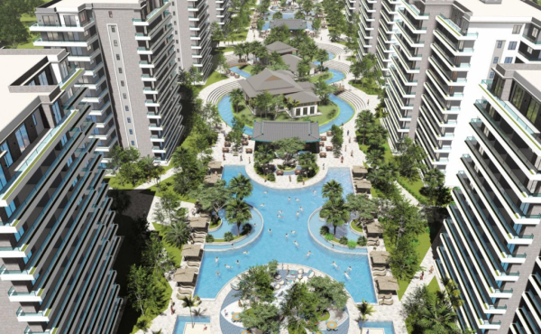 central area with swimming pools central area with swimming pools